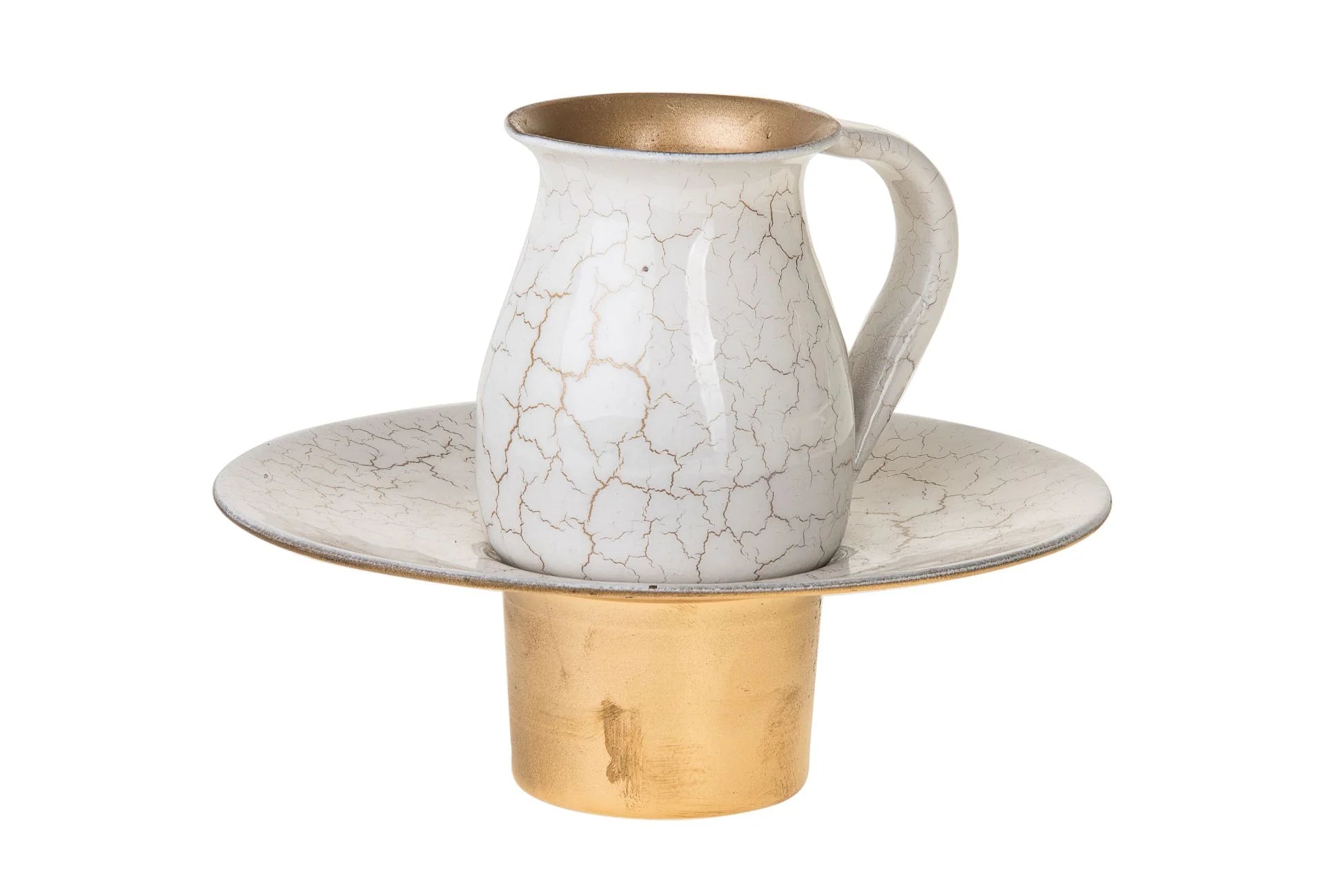Mayim Achronim Stainless Steel Wash Cup – 5x5", Hammered or White Crackle Designs - Jewish Depot