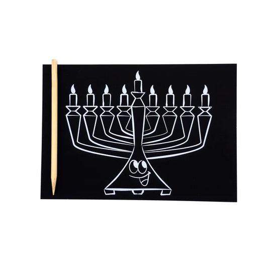 Menorah Scratch Art - 10 PK - Jewish Depot