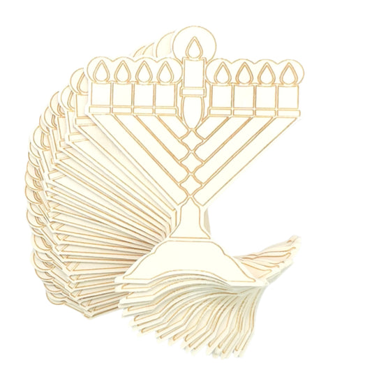 Chanukah Menorah Wooden Coloring Boards - 24 Pack (Markers/Paints Not Included)