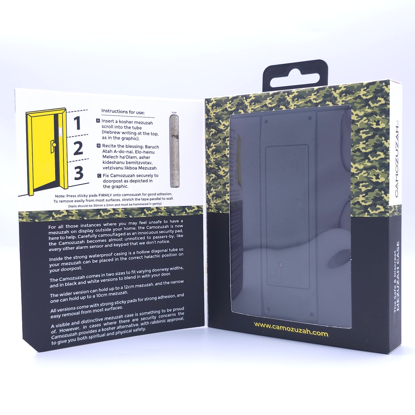 Discreet Mezuzah Case, Modern Sleek Design, Waterproof, for Door Post - Jewish Depot