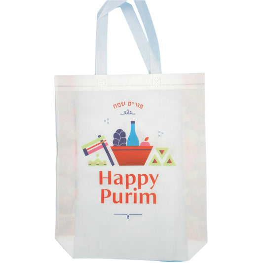 Happy Purim Tote Bag – Non-Woven Polypropylene with Self-Fabric Handles