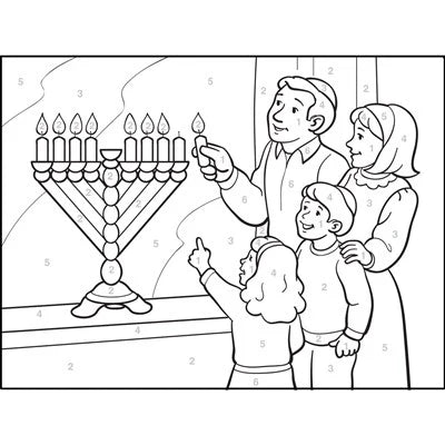 Menorah Paint by Number Art Boards - Packs of 24 (Boards Only)