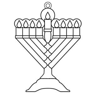Menorah Suncatcher - Pack of 12 (Paint Not Included)