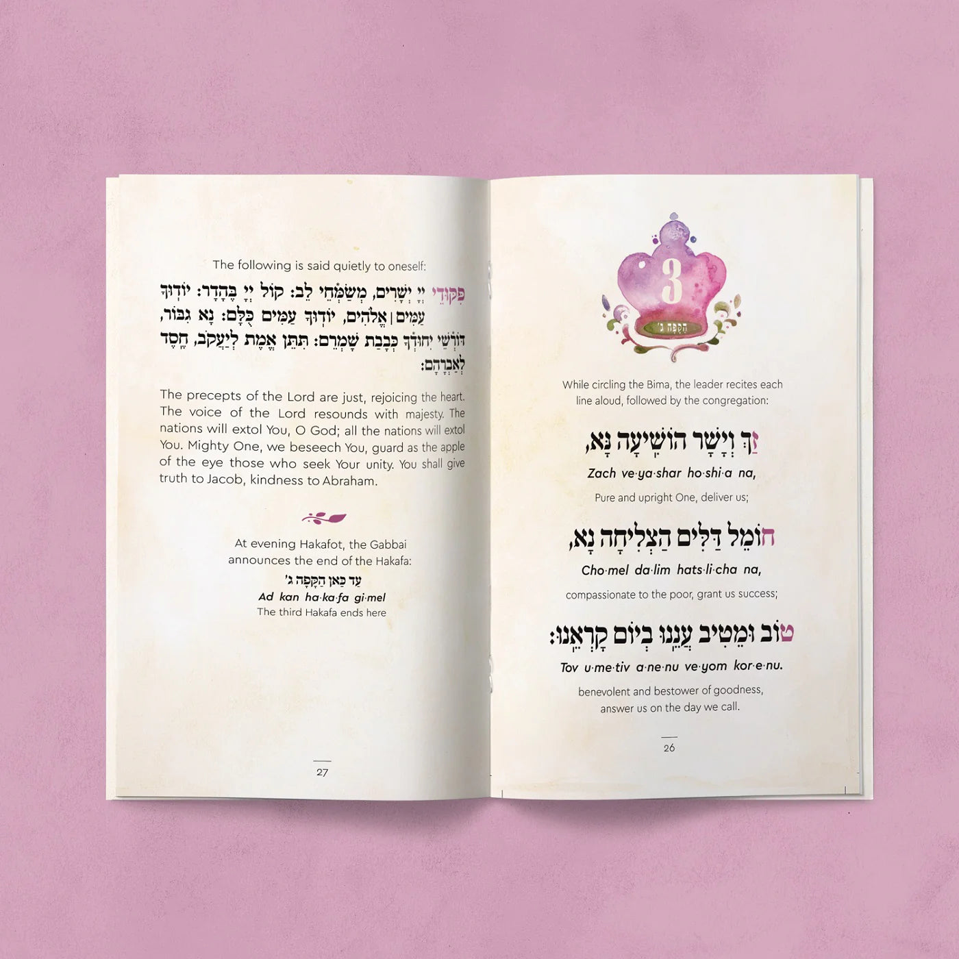Hakafot Service Handbook - Hebrew, English, and Transliterations with 25 Songs