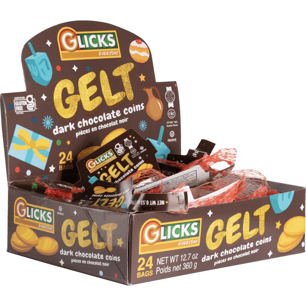 Glick's Chocolate coin box - Available in Milk or Pareve