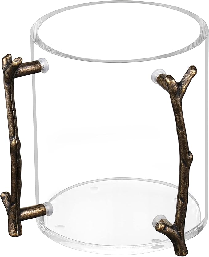 Acrylic Wash Cup with Bronze Handle – Durable & Elegant Design - Jewish Depot