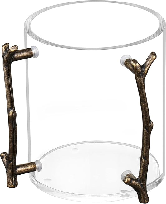 Acrylic Wash Cup with Bronze Handle – Durable & Elegant Design - Jewish Depot