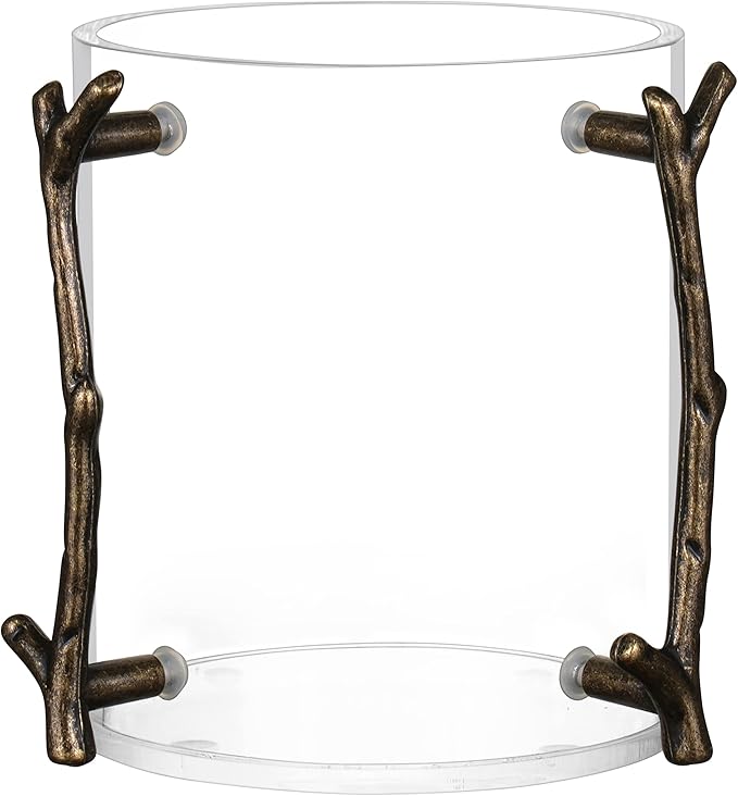 Acrylic Wash Cup with Bronze Handle – Durable & Elegant Design - Jewish Depot