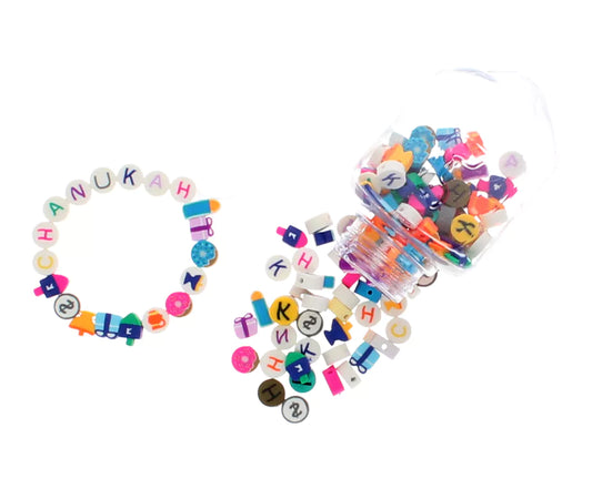 Chanukah Dreidel Beads – 12 Pack | Bead-Filled Dreidels with Thread