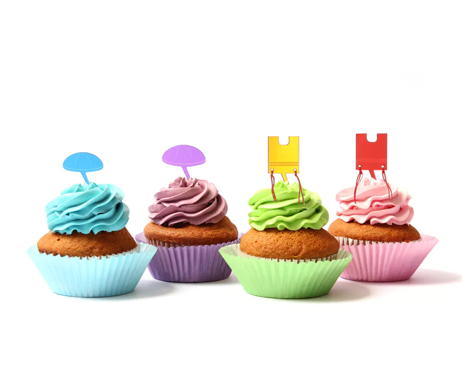 Kippa and Tzitzis Lucite Shaped Toppers – Pack of 6 (Gold, Silver, Multi) - Jewish Depot