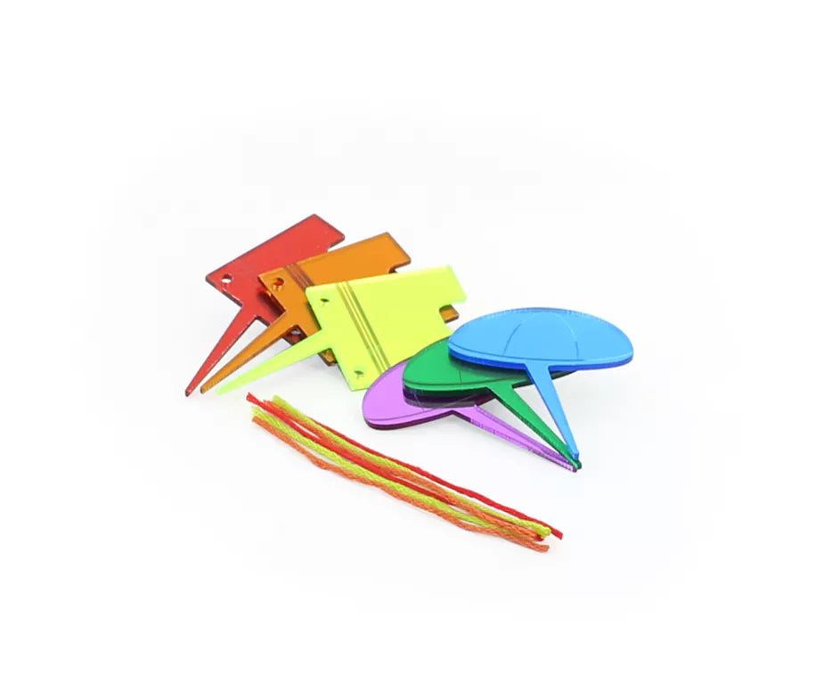 Kippa and Tzitzis Lucite Shaped Toppers – Pack of 6 (Gold, Silver, Multi) - Jewish Depot