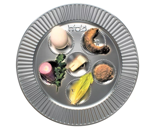 High-Quality Disposable Seder Plate – Plastic/Foil with Hebrew Text 10 PK
