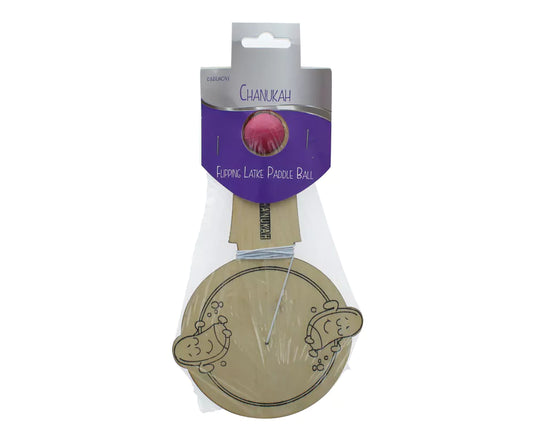 Latke Character Bat & Ball Game – Color-In Paddle Toy with Pencils