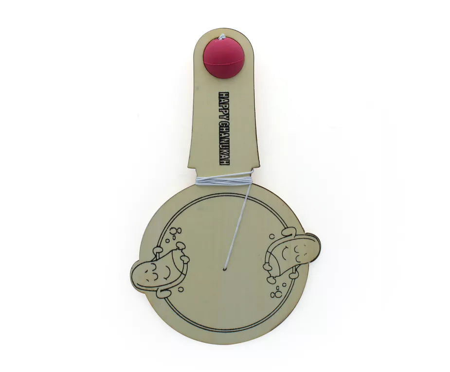 Latke Character Bat & Ball Game – Color-In Paddle Toy with Pencils