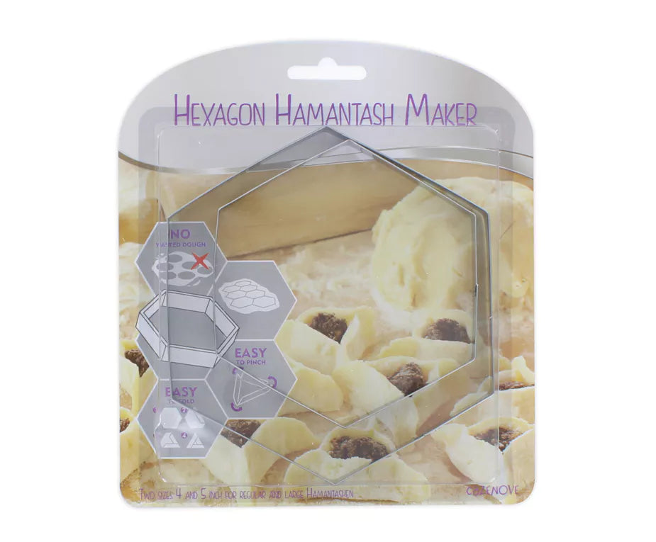 Stainless Steel Hexagon Hamantaschen Cookie Cutter – Perfect for Efficient Baking - Jewish Depot