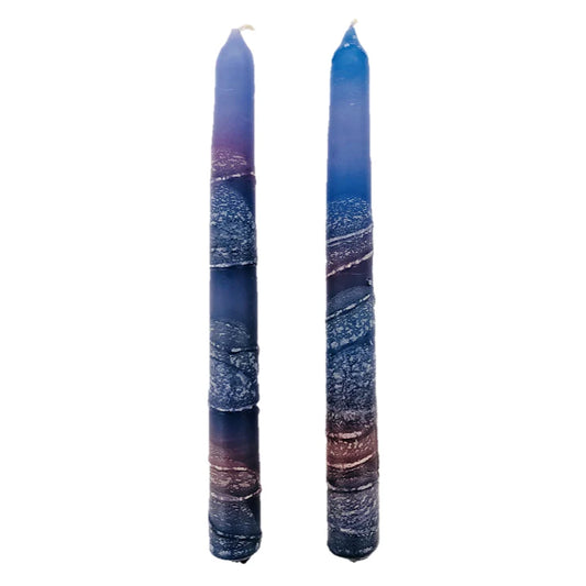 Handcrafted Color Dipped Candles From Israel – 10” Tall, Available in 3 Colors, Perfect for Shabbos & Gifts - Jewish Depot