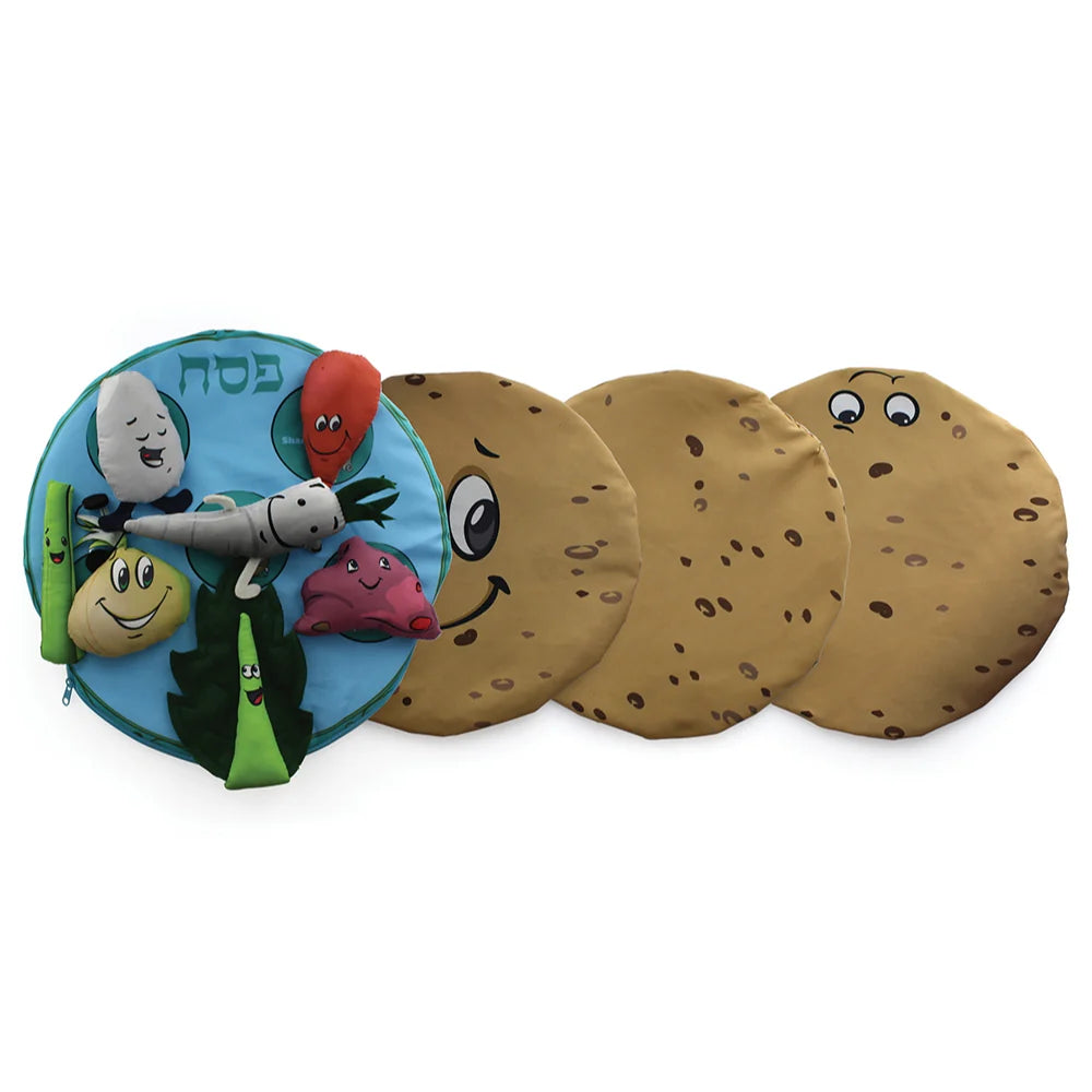 Interactive Kids' Seder Plate with Detachable Foods – Passover Role-Play Gift Set - Jewish Depot