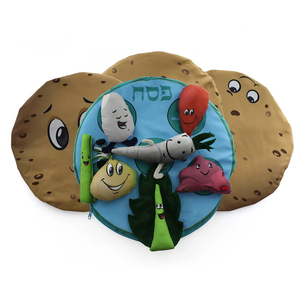 Interactive Kids' Seder Plate with Detachable Foods – Passover Role-Play Gift Set - Jewish Depot