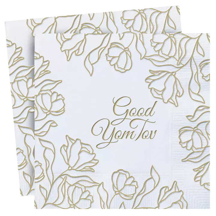 Embossed Chag Sameach / Good Yom Tov Napkins – 16 Pack, 3-Ply Luncheon Napkins (Available in 3 Designs)