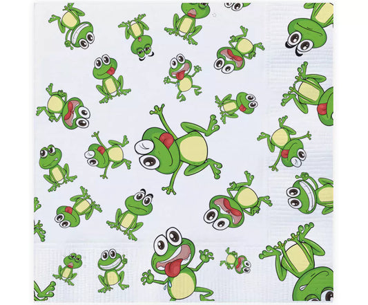 Frogs Pesach Themed 3-Ply Napkins – Elegant Passover Table Decor (Pack of 20) - Jewish Depot