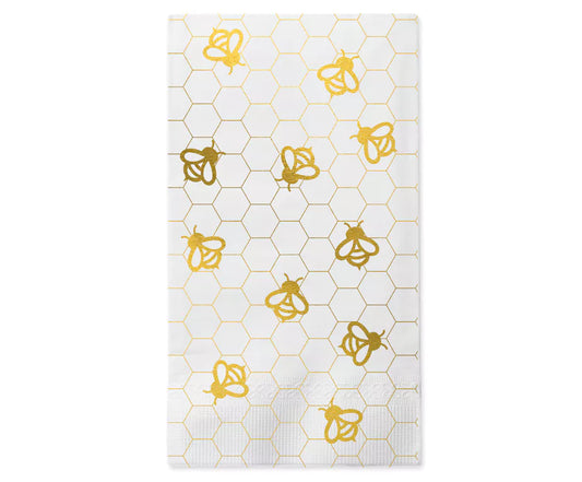 Gold Foiled Rosh Hashanah 3-Ply Napkins - Pack of 16