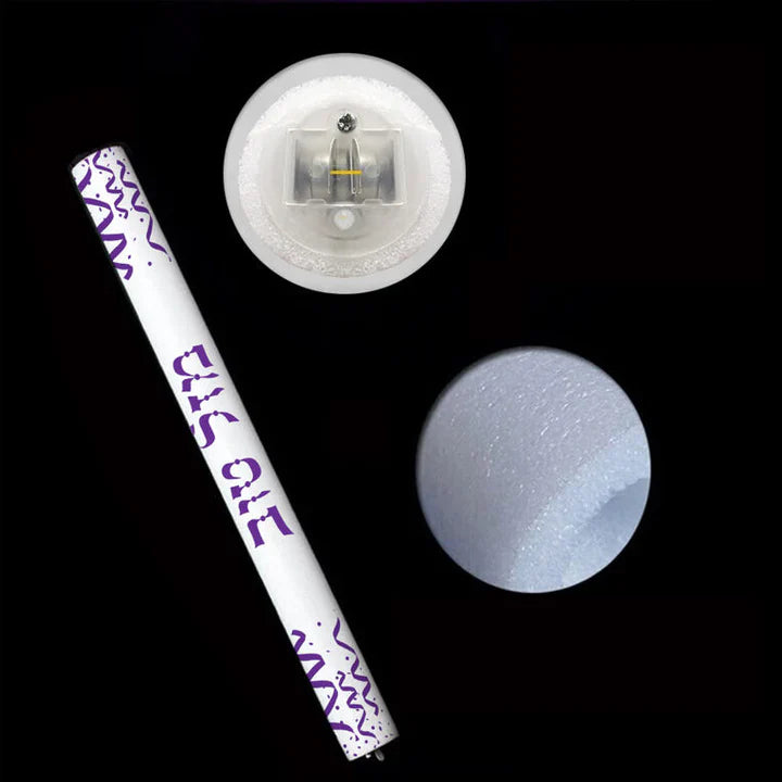 Mazel Tov Foam Light Sticks – LED Light Up Party Sticks, 24-Pack, English & Hebrew - Jewish Depot