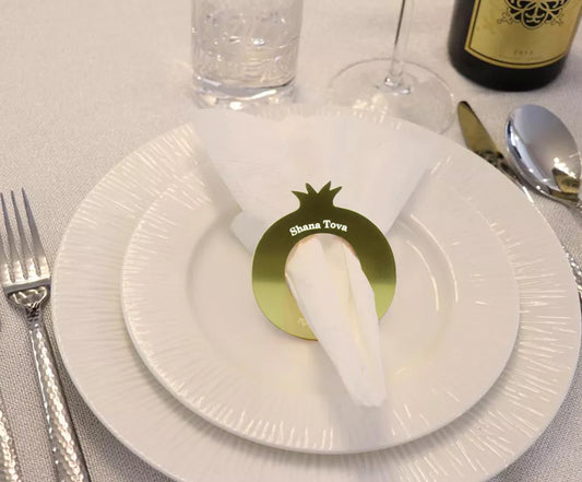 Pomegranate Shaped Napkin Rings – Pack of 4 | Available in Wood, Gold & Silver