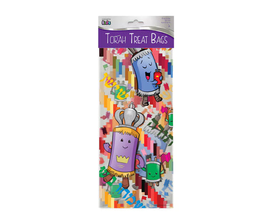 Torah Treat Bags – Pack of 20 Cellophane Bags with Ties