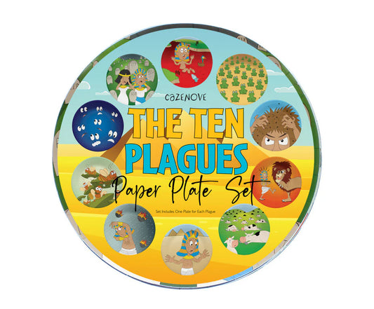 Pesach Themed Paper Plates - 10 Pack, Perfect for Seder Evening