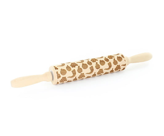 Rosh Hashanah Wooden Rolling Pin – Imprint Holiday Designs on Dough - Jewish Depot