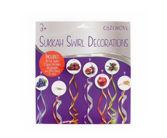 Sukkah Foil Swirl Decorations - Shivat Ha'Minim