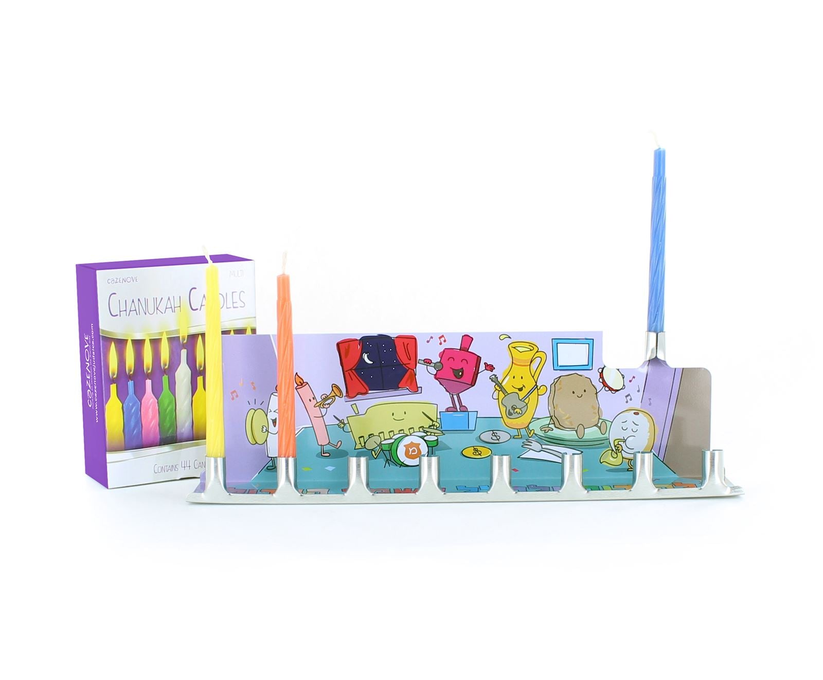 Tin Menorah - Children's Design 24 pack - Jewish Depot