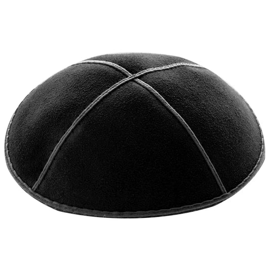 Black Suede Yarmulke - Jewish Depot