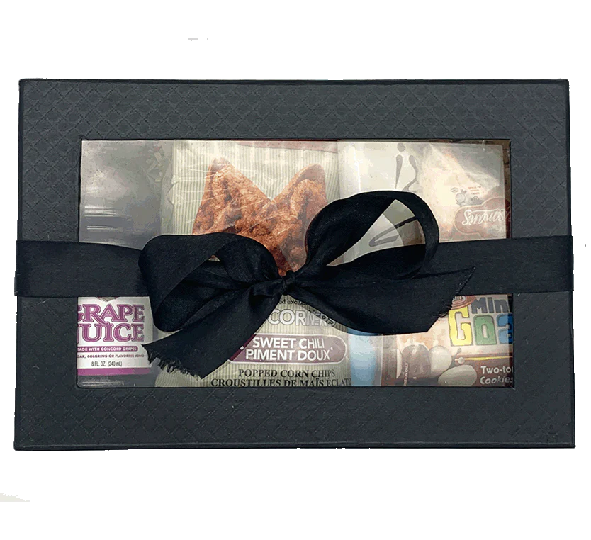 Elegant Gift Box with Clear Window and Ribbon Closure (Black & Bronze, Sold Separately) - Jewish Depot