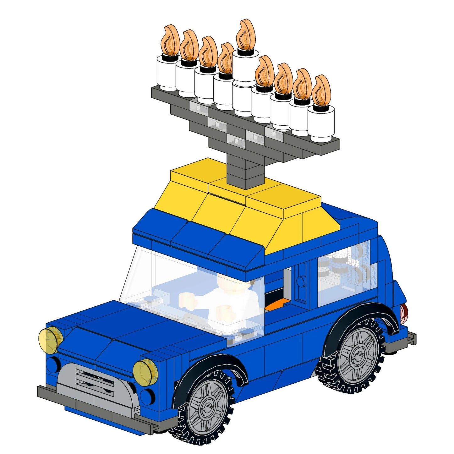 Build Your Own Car Menorah with LEGO Bricks - Perfect for Chanukah!
