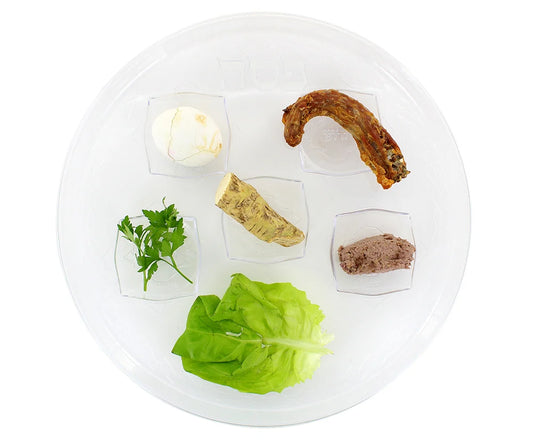 High-Quality Clear Plastic Seder Plate – Reusable with Hebrew Text 12 PK