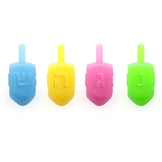 Glow in the Dark Dreidels – 100-Pack | Assorted Colors for Hanukkah Fun