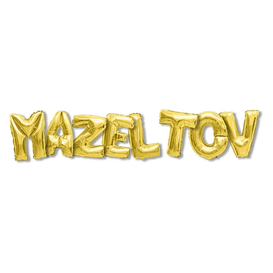 Mazel tov Foil Balloon Bunting – Fun Decoration for Simchas, 18" Balloons - Jewish Depot