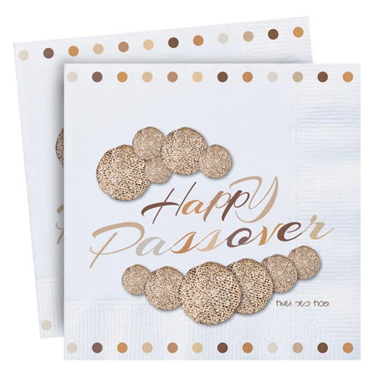 Round Matzah Pesach Themed 3-Ply Napkins – Elegant Passover Table Decor - Jewish Depot