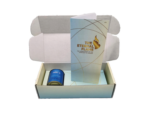 Yahrtzeit Memorial Box with Platform & Guide – Thoughtful Tribute for Loved Ones - Jewish Depot