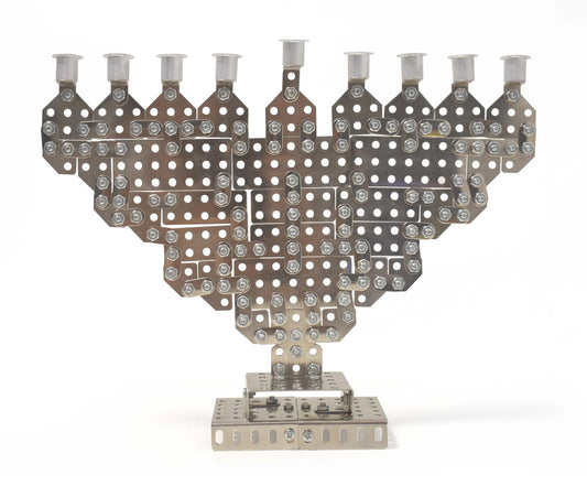 Nuts 'N' Bolts Menorah Building Kit – 748-Piece Chanukah Construction Toy for Kids | Interactive Holiday Gift
