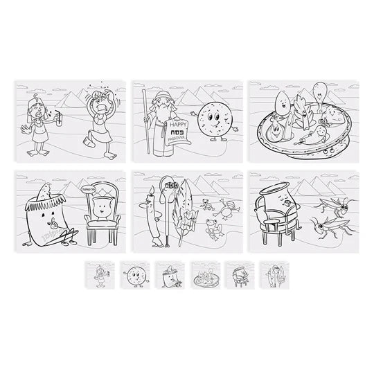Passover Placemat and Coasters Set for Kids – 6 Themed Sheets