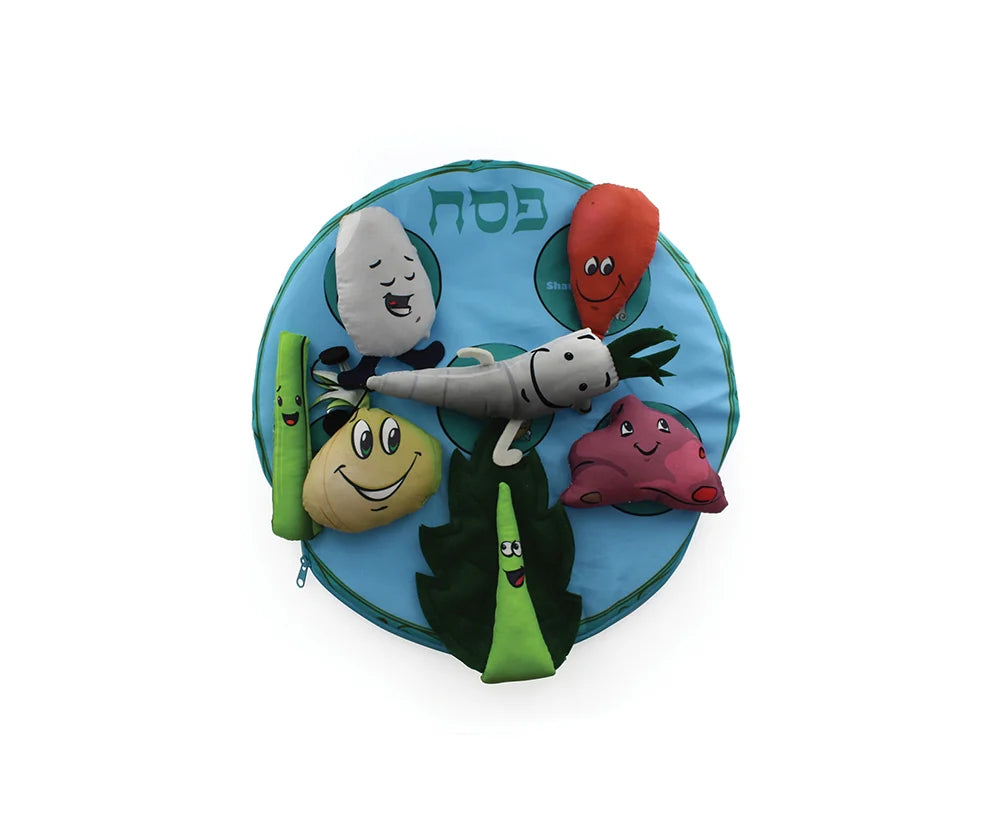 Interactive Kids' Seder Plate with Detachable Foods – Passover Role-Play Gift Set - Jewish Depot