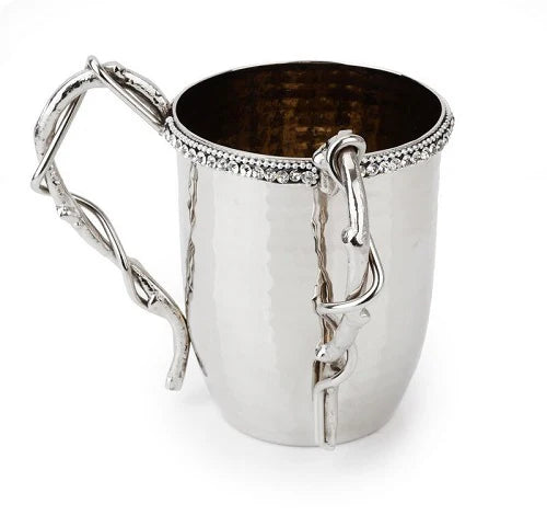 Hammered Stainless Steel Wash Cup with Diamonds – Elegant and Durable for Traditional Hand Washing