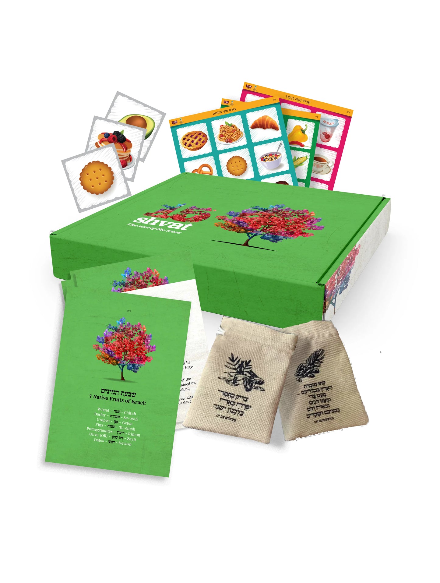 Inspirational Gift Box Package - Complete Set with Burlap Bags, Cards, and Bingo-Memory Game
