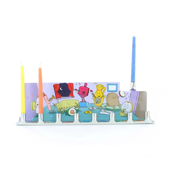 Tin Menorah - Children's Design 24 pack - Jewish Depot