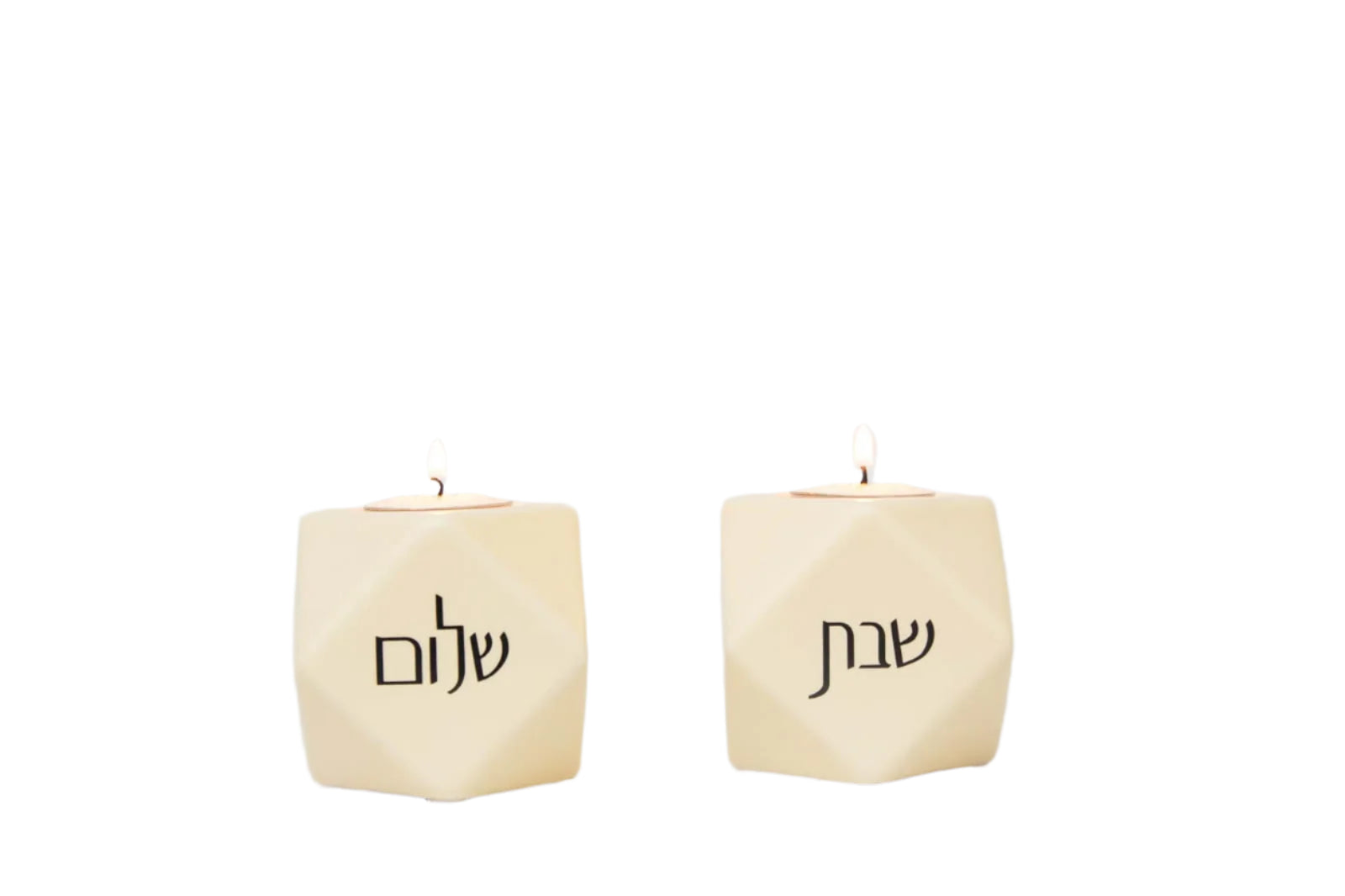 Octagon Candlesticks – High-Quality Ceramic - Jewish Depot