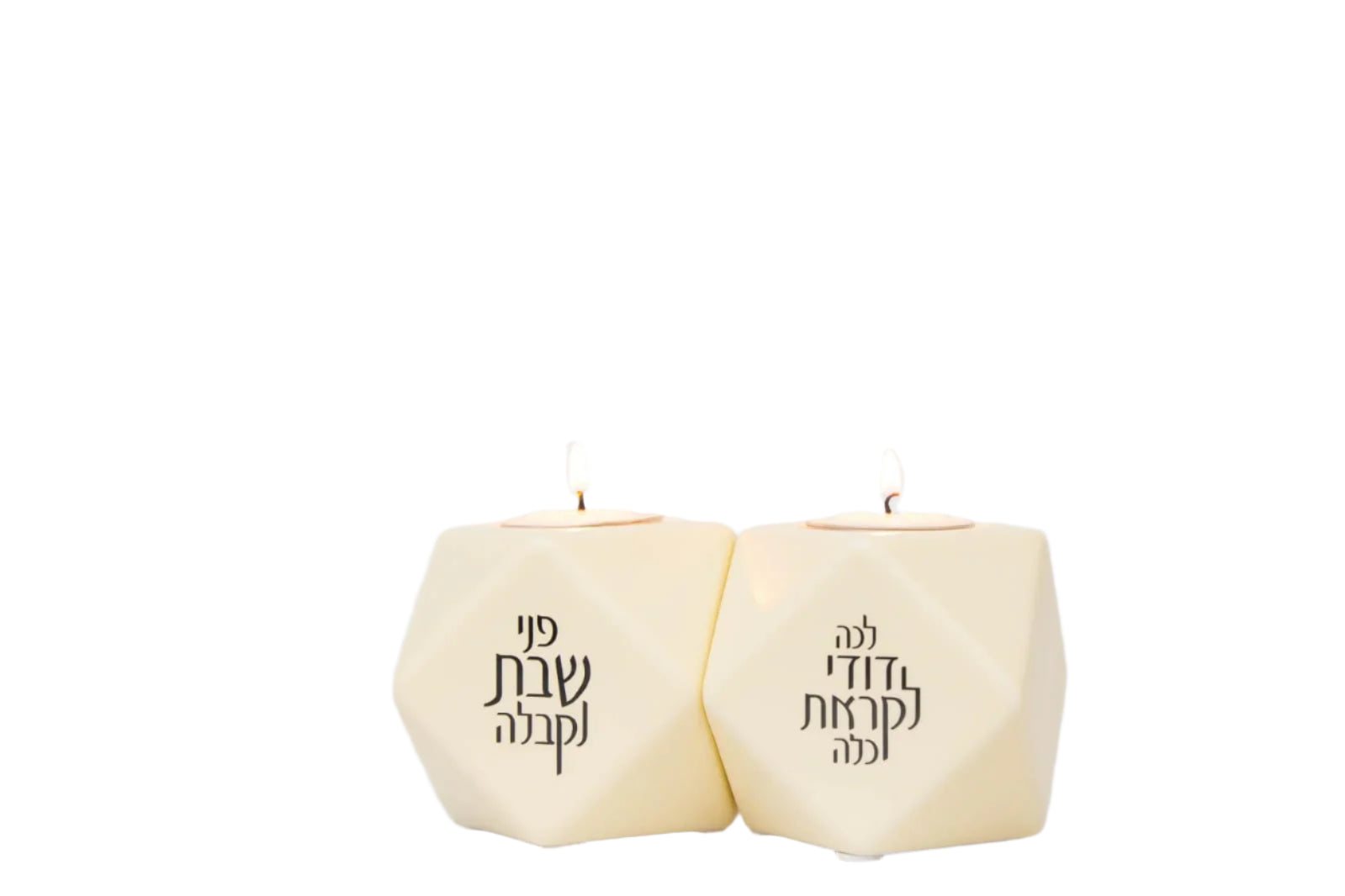 Octagon Candlesticks – High-Quality Ceramic - Jewish Depot