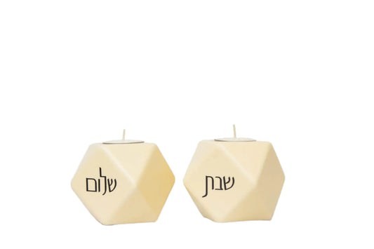 Octagon Candlesticks – High-Quality Ceramic - Jewish Depot