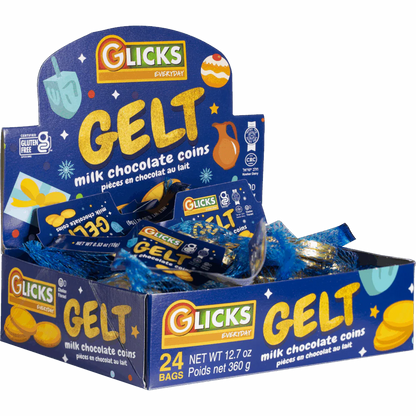 Glick's Chocolate coin box - Available in Milk or Pareve